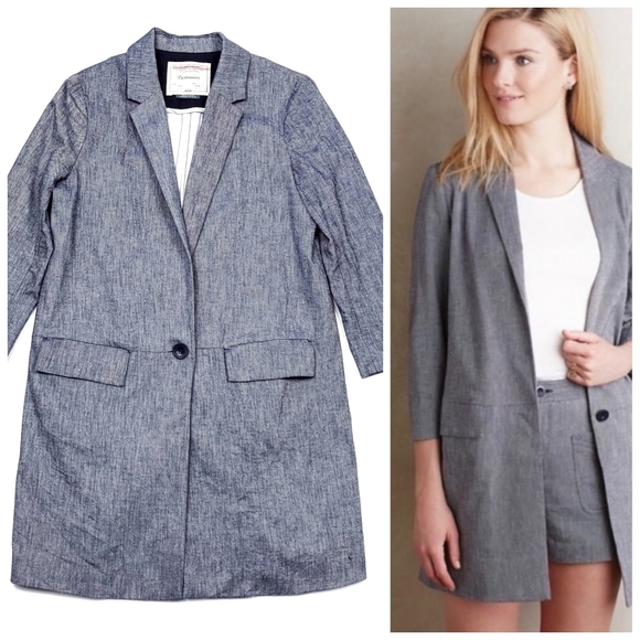 Cartonnier Jackets & Blazers - Anthro Cartonnier Forest Park Blazer Jacket Oversized Boho Women's Size XS Gray